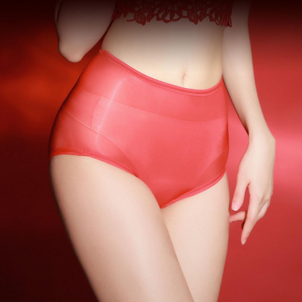 Oil Shiny Briefs Sexy Lingerie Women Panties Moderate Elasticity