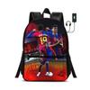Child School Bags for Student Rucksack L-Lamin Yamal Sport Bookbag Kids Gift Football Star Backpack with USB Interface Bag