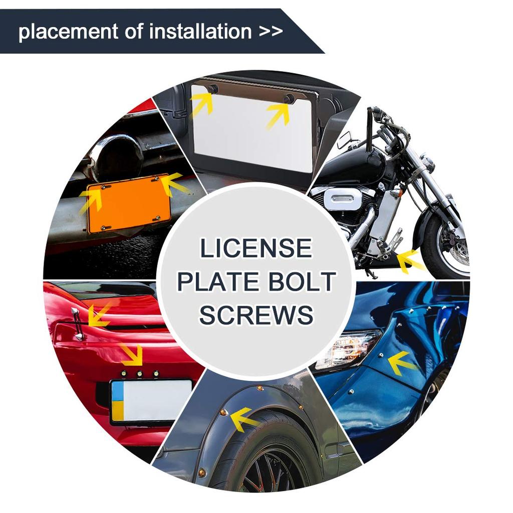 uxcell Motorcycle Bolt Screw M6 x 20mm Go Old Tone Hexagon License Plate Bolt Screw for Motorcycle Car 6pcs