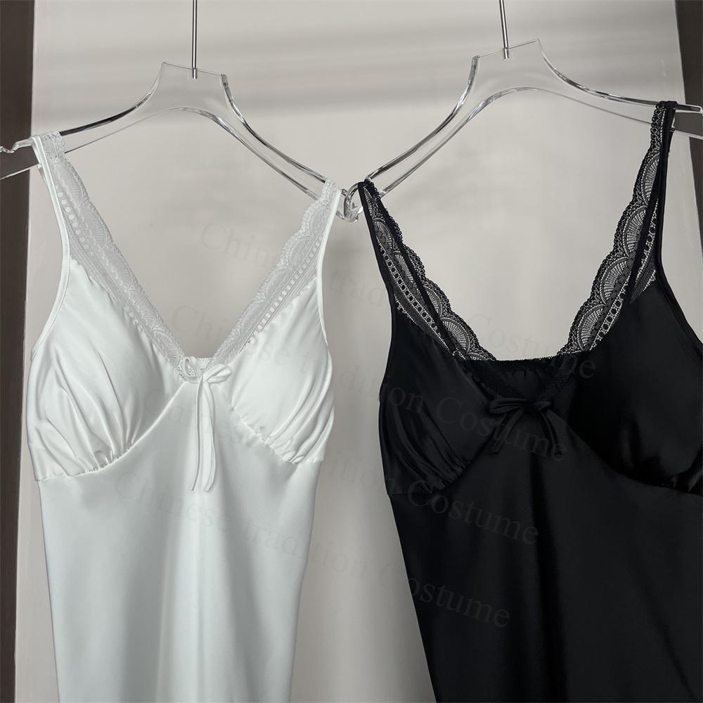 Sexy Spitzenbesatz Schleife Sling Nachthemd Robe Anzug Braut Hochzeitskleid Set Damen Elegant Nachthemd Frühling Herbst Neu Kimono Bademantel