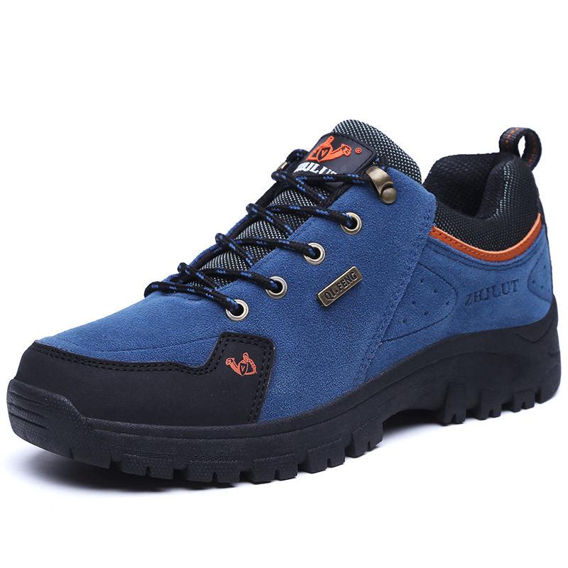 

Orange Suede Leather Hiking Shoes Men High Quality Trekking Shoes Men Autumn Winter Hiking Sneakers Couple Shoes zapatos hombre 39