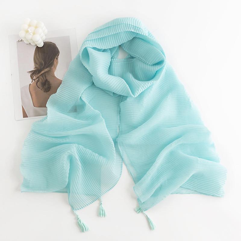 New Herringbone Pattern Single Color Versatile Imitation Cashmere Scarf for Women Simple Casual Style Tassel Warm Shawl
