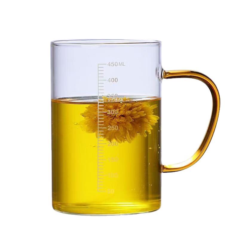 Shangqi Gold Handle Borosilicate Glass Measuring & Baking Cup Set