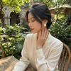 Acrylic Metal Material Acrylic Stud Earrings Minimalist White Fashion Jewelry  Gifts