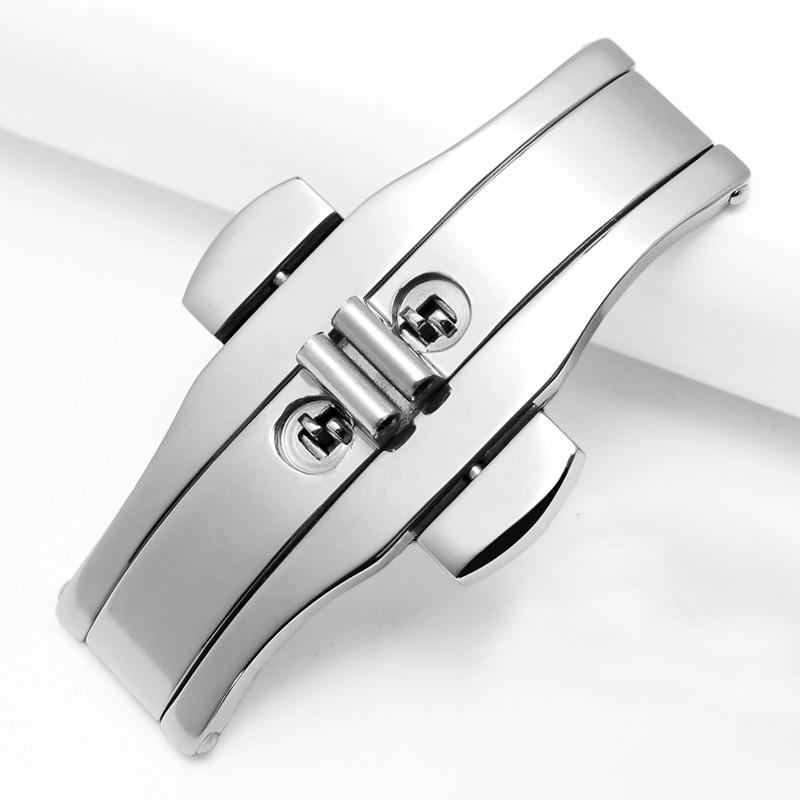Neway High Quality Metal Watch Band Buckle 6mm Watchband Strap Silver Stainless Steel Clasp Butterfly Button Accessories