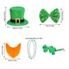 Saint Patrick Costume Set Leprechaun Hat Fakes Beard Mustache Tie Glasses for Party Costume Irish Festival Accessories