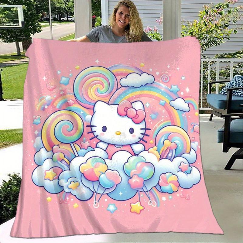 1pc. Hello Kitty Rainbow Dreams Blanket - Perfect for Home, Office, Outdoor Use, Gift Idea, Suitable for All Seasonsz041754