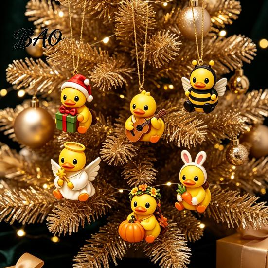 Cute Duck Toy Advent Calendar Calendar, 24-Day Christmas Countdown Box with Acrylic Fun for Kids Toy, Tree Hanging Decor, Holiday Gift Lovers December