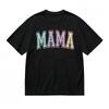 Women's Fashion Soft Comfy Classic T-Shirt Rainbow Mama Letter Cotton Tee