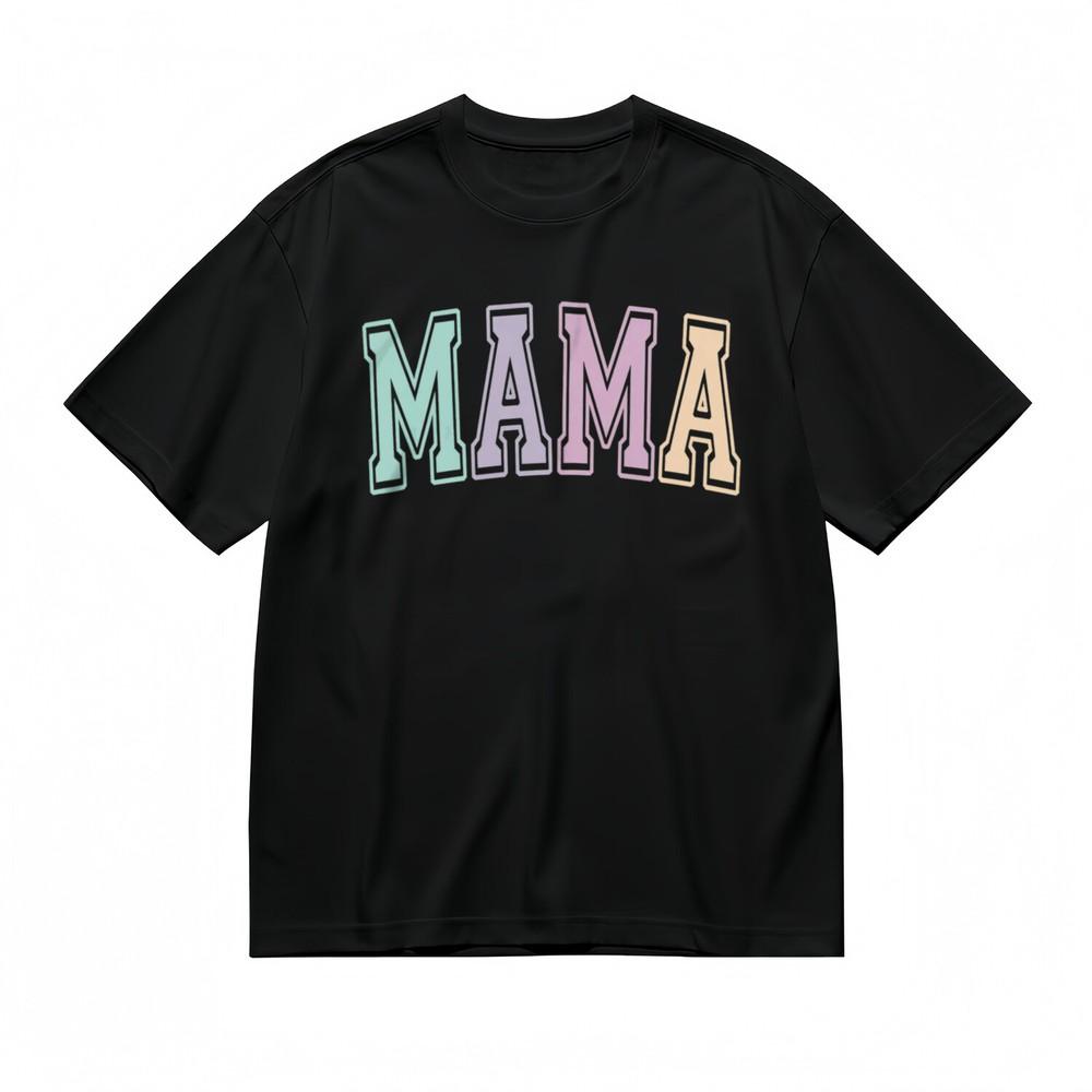 

Women s Fashion Soft Comfy Classic T-Shirt Rainbow Mama Letter Cotton Tee XL