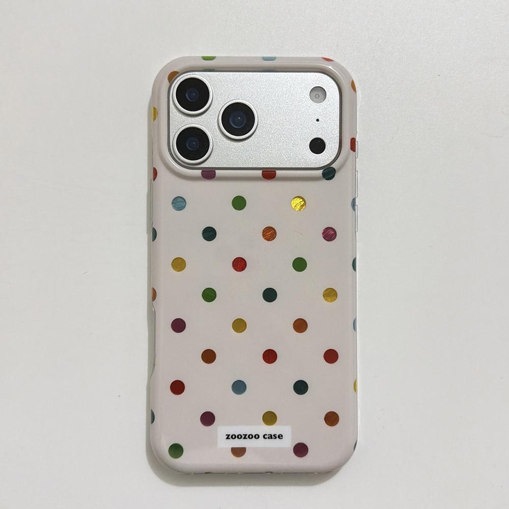 

For iPhone 17ProMax Fashion Coloful Circular Dots Laser Glitter Case for iPhone 13 14 16 15 Pro Max Shockproof Protective Cover iPhone 13