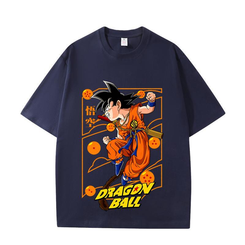 Dragon Ball Goku Anime Print Funny Tops Summer New T-shirt Unisex Dragon Ball Cotton T-shirt