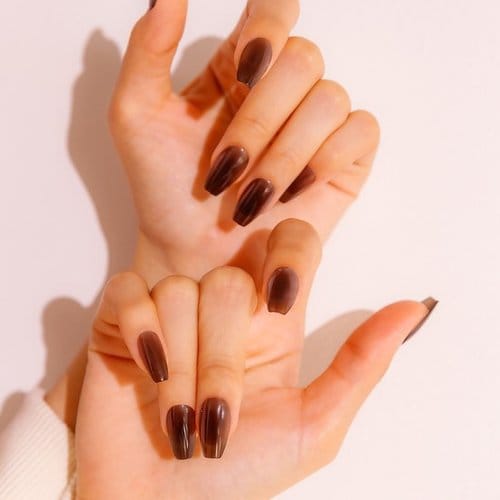 MUZMAK Reusable Nail Tips Earl Grey Coffin