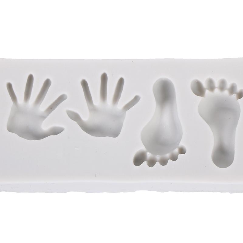 Mini Feet Hand Shaped Silicone Candy Chocolate Cake Mold Creative Cake Decor