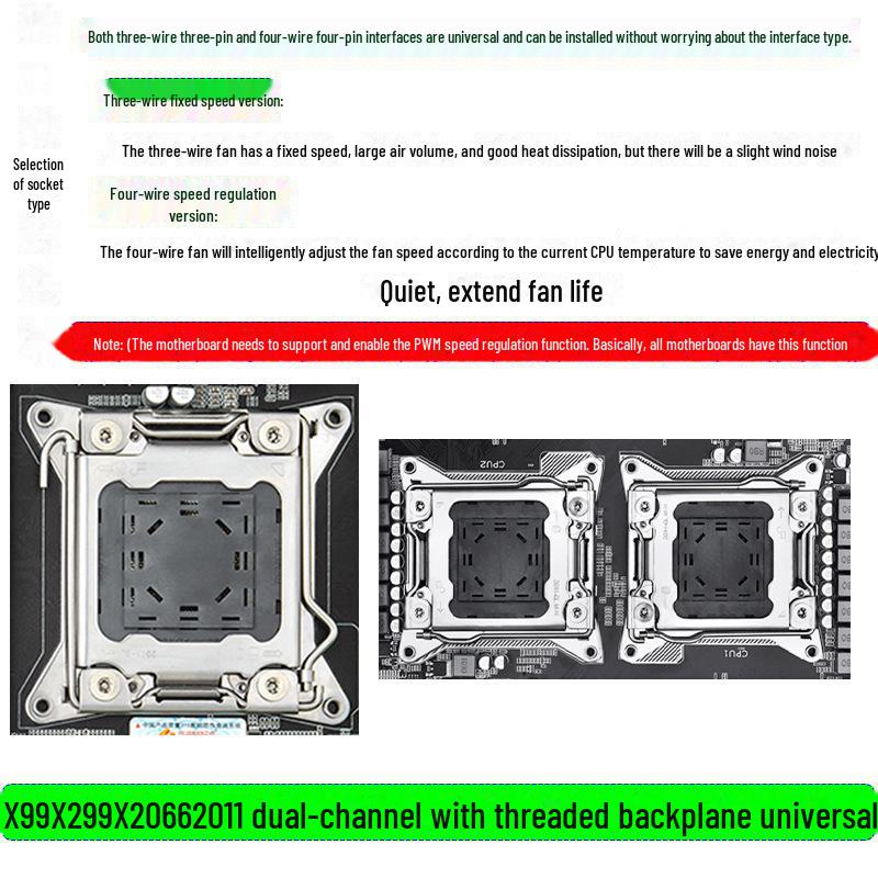 4-Kupfer Heatpipe Leiser CPU-Kühler mit 12cm Lüfter, Kompatibel mit X77/X99 Mainboards, 2011 Desktop Tower Radiator.