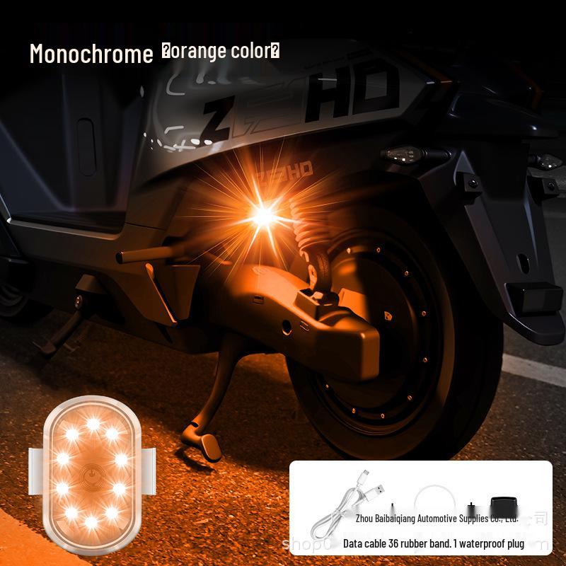 Electric Motorcycle with Touch Charging & Flashing Airplane Lights, Seven-Color Drone-Style Anti-Collision Warning