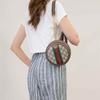 Gucci Ophidia Pasek z Logo Płótno i Skóra Okrągła Torba Plecak Mini Plecak Damski Hebanowy Brąz 598661-96IWG-8745