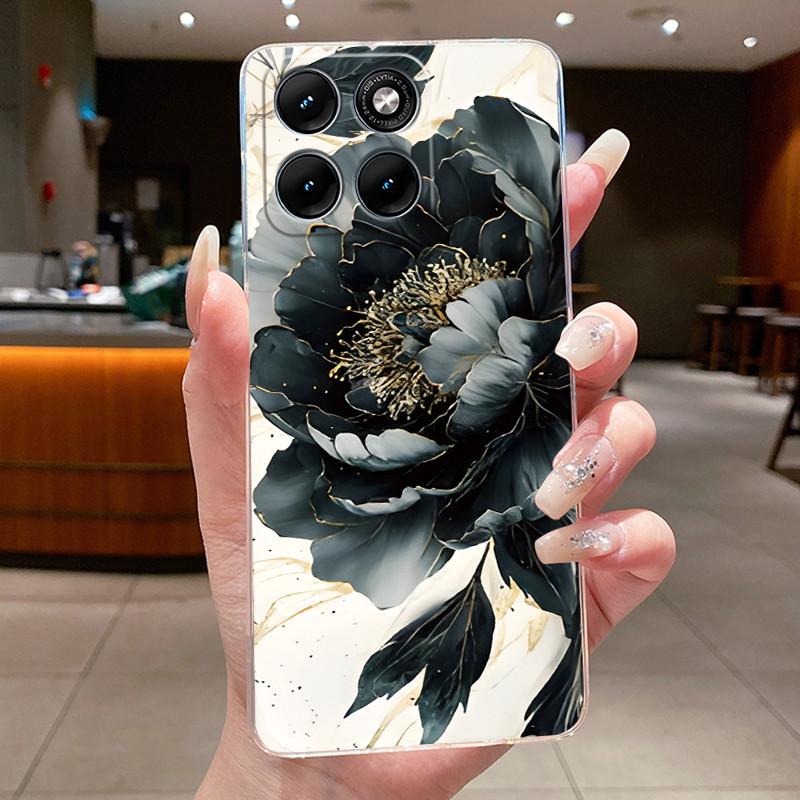 Etui Na Motorola Edge 70 Fusion Przezroczyste Luksusowe Modne Motyl Kwiaty Miękki TPU Silikonowy Pokrowiec Na Telefon dla Edge70 Fusion Zderzak