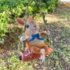 Cute Swing Rabbit Ornament Cartoon Miniatures Figurine Garden Decor Animal Sculpture  Home