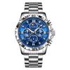 Men’s Quartz Watch Waterproof Luminous High-End Casual Wristwatch for Men Fashion Luminous Dial Calendar Stainless Steel Band