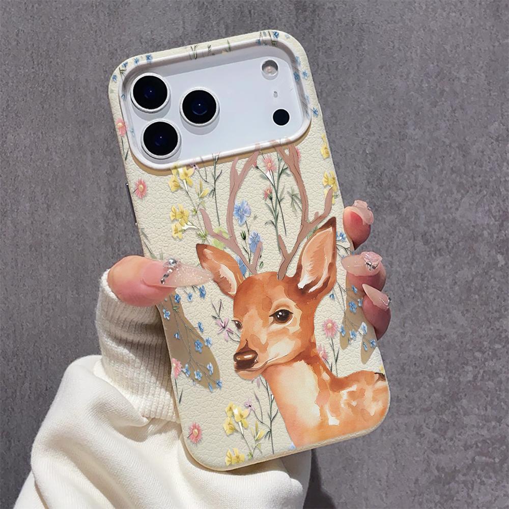 Deer Plum Blossom Phone Case For Iphone 12 14 Case Phone 17air 16 15 14 13 12 11 8 7 Pro Max Mobile Protective Case Funda Cover
