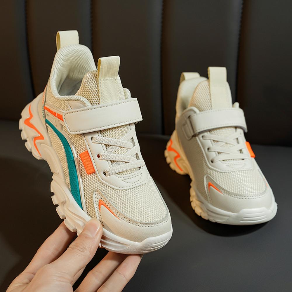 Lightweight Children's Black Sneakers Breathable Mesh for Boys Casual Walking Shoes Non-slip Kid Girls' School Running Shoes