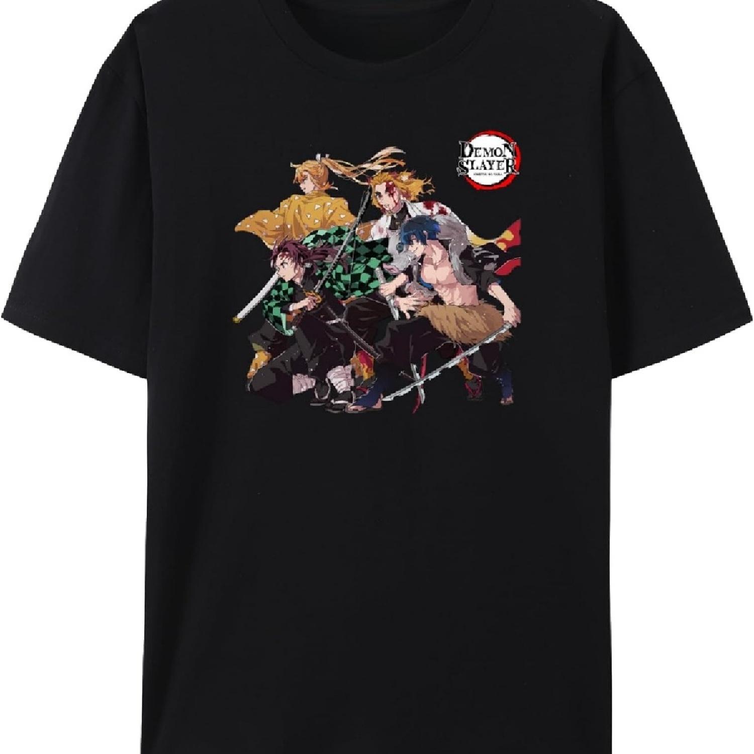 

Футболка с коротким рукавом из 100% хлопка Demon Anime Slayer Serise XXXXXL чёрный