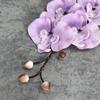 6 Heads Artificial Phalaenopsis Orchid Flower, Handmade Realistic Faux Fake Floral Design, For Home Wedding Hotel Decoration