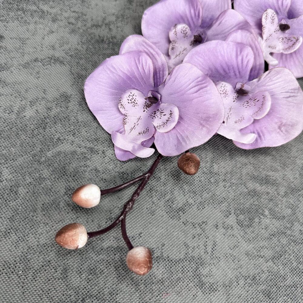 6 Heads Artificial Phalaenopsis Orchid Flower, Handmade Realistic Faux Fake Floral Design, For Home Wedding Hotel Decoration