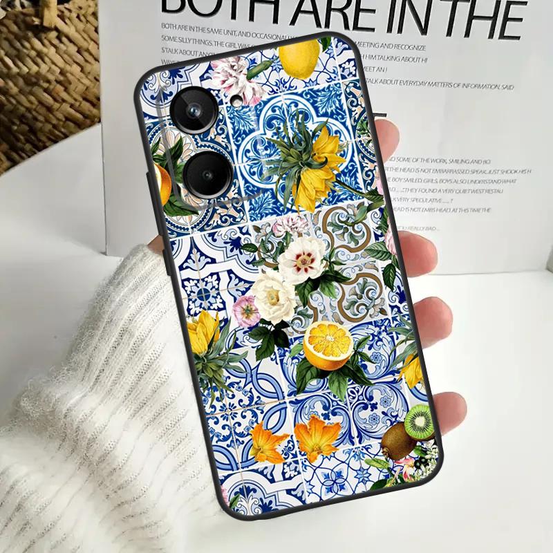 Mediterranean Lemon Case For Realme C67 C55 C53 C51 C35 C33 C31 C30 C25s C21Y GT Neo 5 GT5 9 10 11 12 Pro Plus