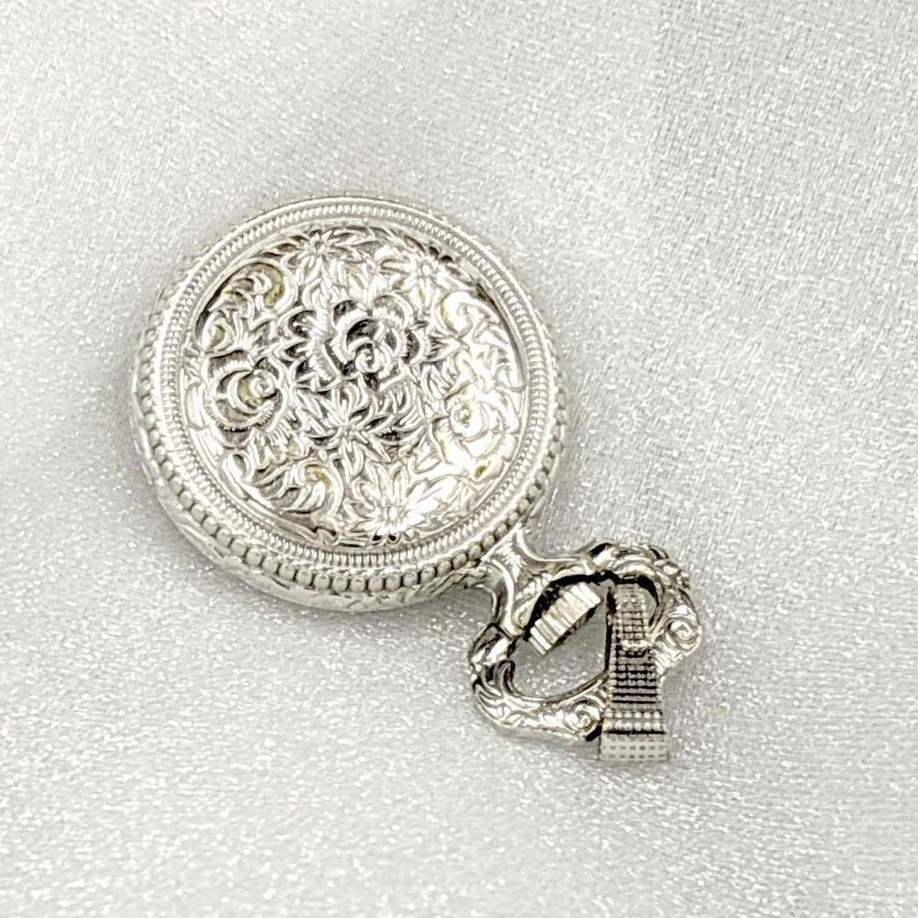 Used Excellent condition * CITIZEN Pocket Watch 17JEWELS Silver Color Hand-wound