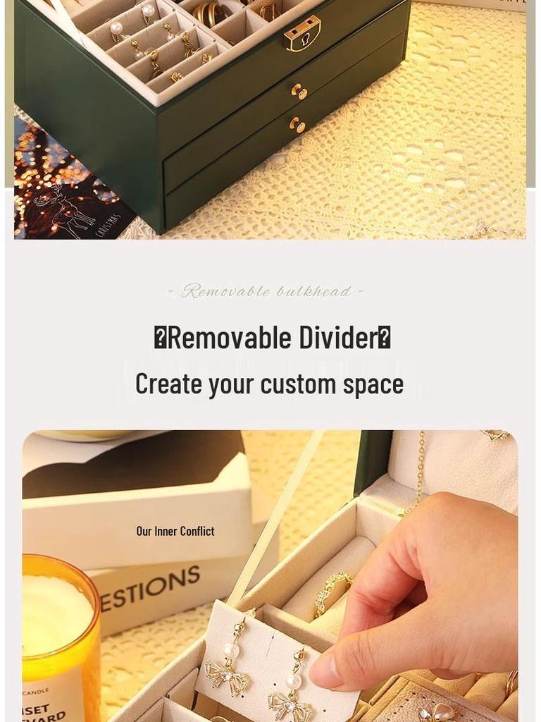 Luxury Anti-Oxidation Jewelry Storage Box: Large Capacity for Rings, Earrings, Necklaces, and Bracelets