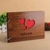 Photo Album Black Pages 8 Inch Wood Scrapbook DIY for Valentines Baby Lovers Anniversary Day Birthday Christmas Gift