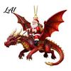 Small Christmas Party Favors Santa’s Dragon Riders Ornament Collection Santa Riding Handcrafted Resin Holiday Gifts Ornament Festive Hanging Decor
