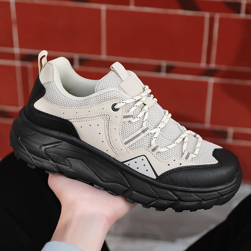 Hiking Mens Mesh Breathable Sports Casual Fashion Trend Lightweight Thick Soled Dad Shoes for Men Large Size Outdoor Clothing