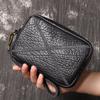 Pochette pour homme en cuir véritable, Cuir de vachette première couche, Petit sac carré tendance et polyvalent, Sac rétro personnalisé pour téléphone portable avec sonnette