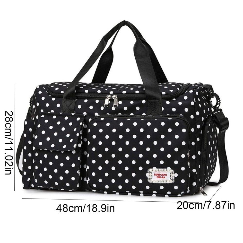 Oxford Cloth Travel Duffle Large Capacity Travel Luggage Bag Polka Dot Travel Handbag  Short Travel