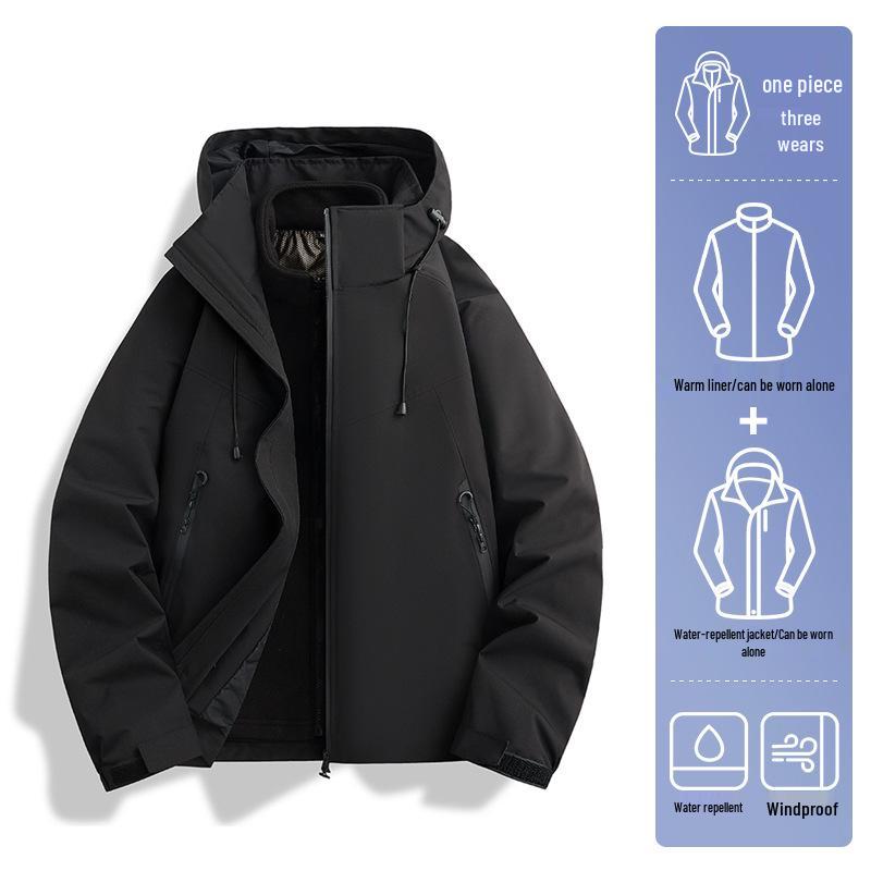 Woodpecker Women's 2025 3-in-1 Windproof Waterproof Jacket for Spring & Autumn Camping and Hiking