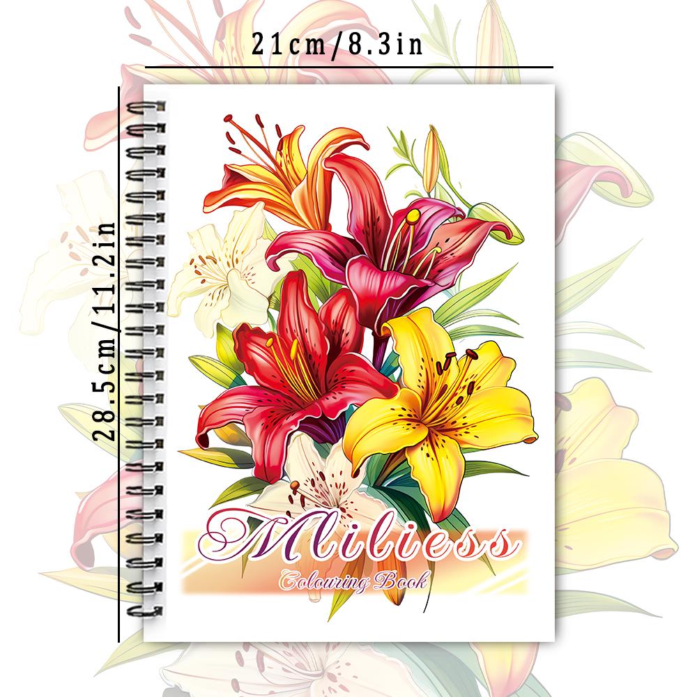 Kolorowanka spiralna - 30 arkuszy kolorowanka dla dorosłych, 11,3 x 8,3 cala, gruby papier 100g, notes do rysowania, prezent na powrót do domu, święta