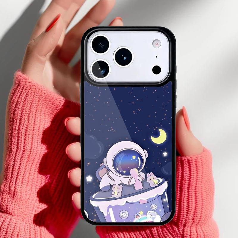 Astronaut Weltraum Cartoon Handyhülle für iPhone 17 16 15 14 13 Pro Max Rückseite für 12 11 Pro Hülle