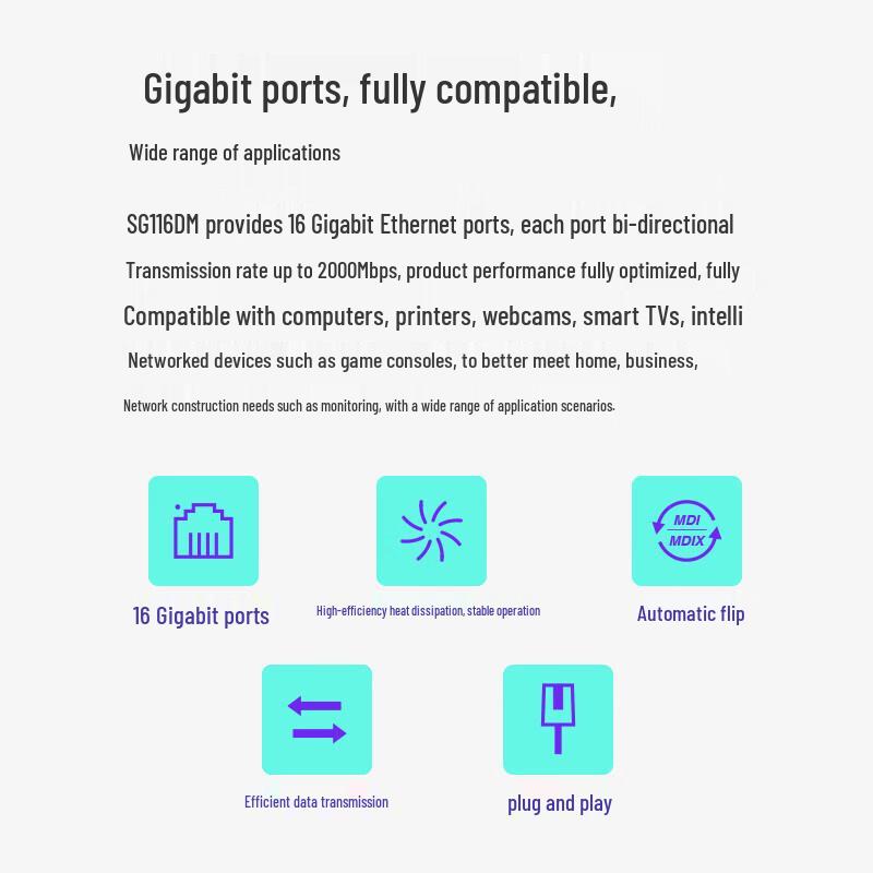 Mercury 16-Port Gigabit Unmanaged Ethernet Switch