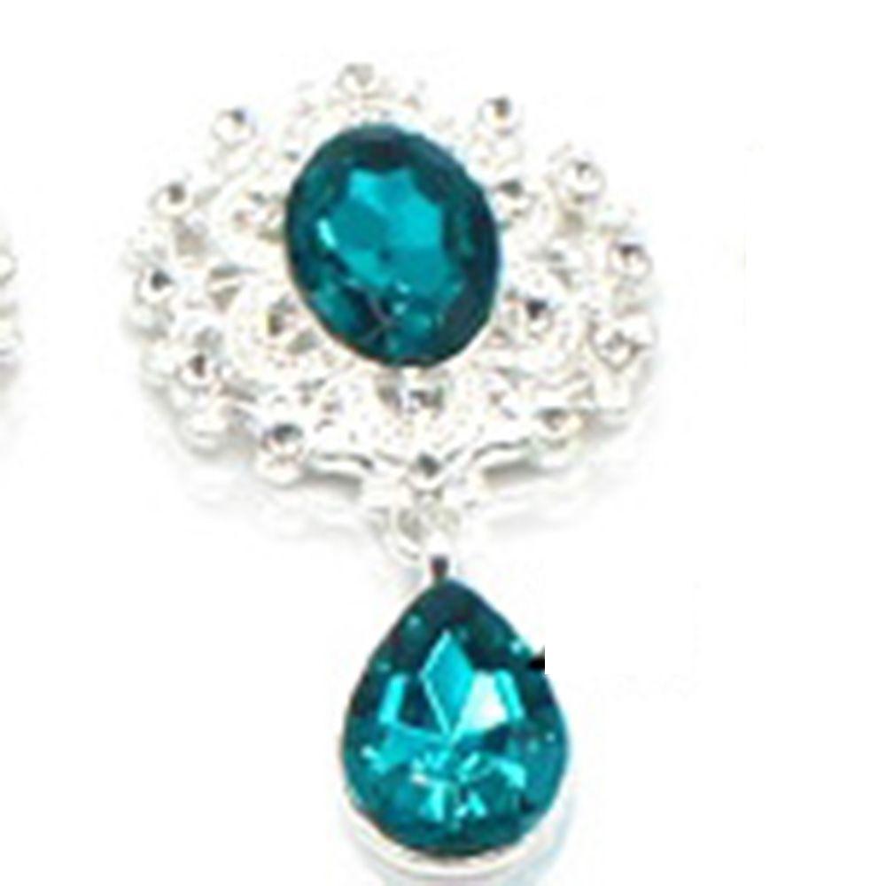 Decorative Water Droplets Faceplate Brooch Sewing Button Scrapbooking Pendant Alloy Rhinestone