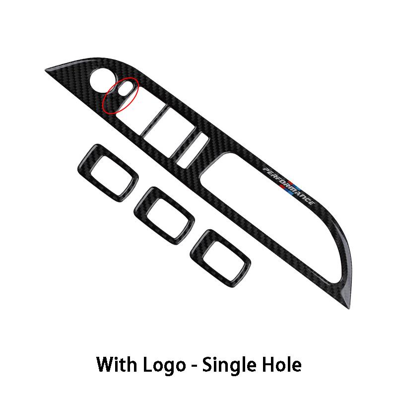 Carbon Fiber Car Window Lift Switch Panel Trim Decorative Stickers Car Styling For BMW Old 5 Series E60 2005-2010