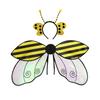 Bee Ladybug Wing Set with Headband Organza Costume Accessories for Kids Adults Dress-Up Party Decor for Performances Holiday Events