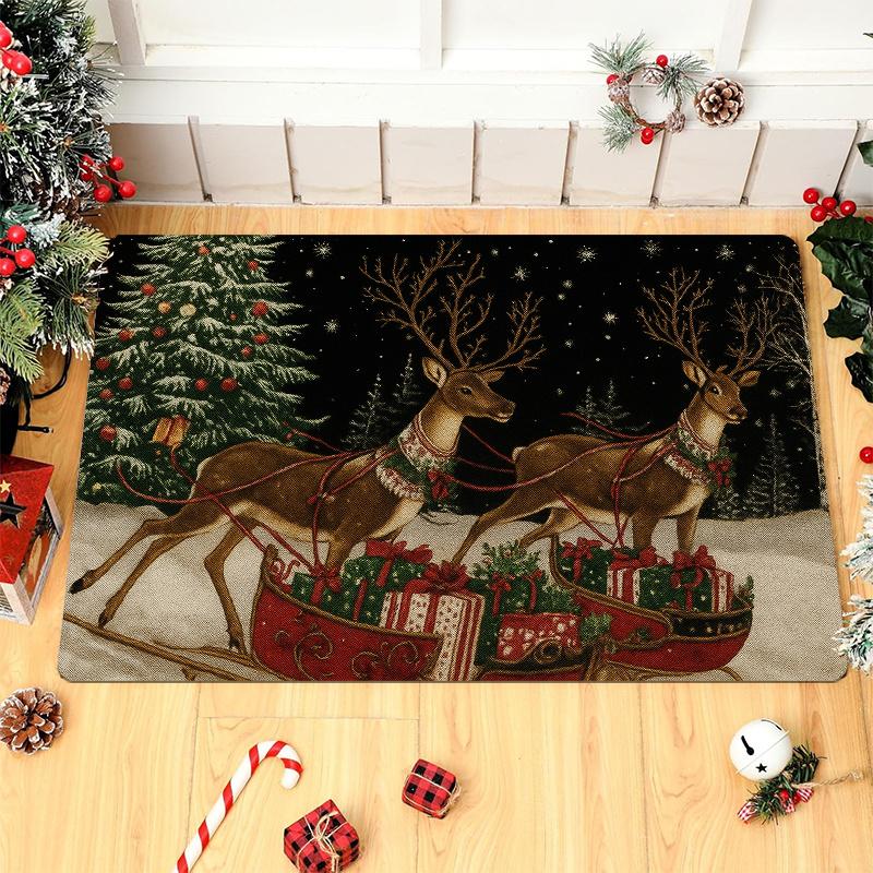 

1 шт. Кухонные коврики против усталости Сани Рождество Водонепроницаемый Нескользящий Толстый Мягкий Кухонный Коврик Сверхпрочный Комфортный Коврик для Стояния для Кухни 40*60cm