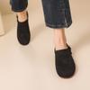 Krazing Pot Cow Suede Nubuck Summer Size 46 Size 45 Leisure Shoes Women Round Toe European Design Flats