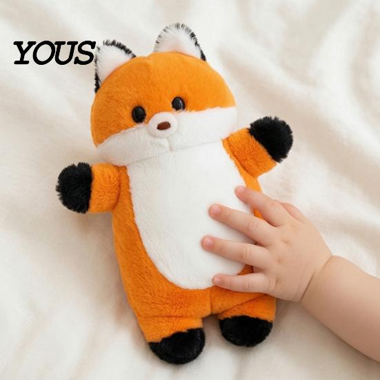 Pocket-friendly Kids Toy Fox Stuffed Animal with Sound, Cartoon Plush Bear Squirrel Toy, Sensory Development Soft Cuddle Doll for Children,