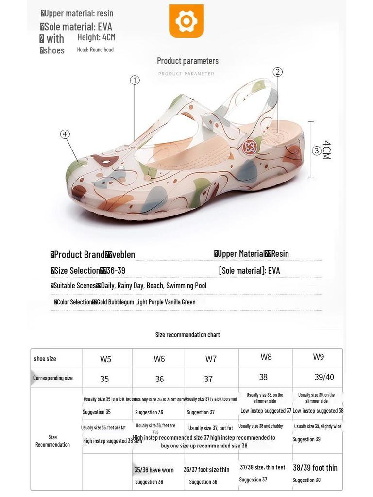 VEBLEN Women's Summer Flat Jelly Sandals - Beach & Outdoor Wedge Slippers