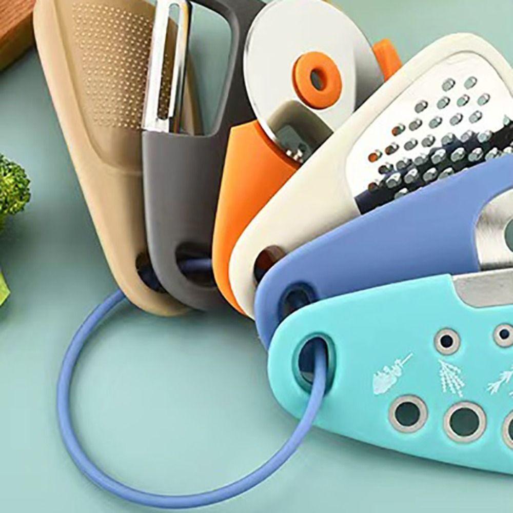 6pcs/Set Stackable Kitchen Gadgets Set Stainless Steel Grinder Tool Portable Pizza Cutter  Vanilla