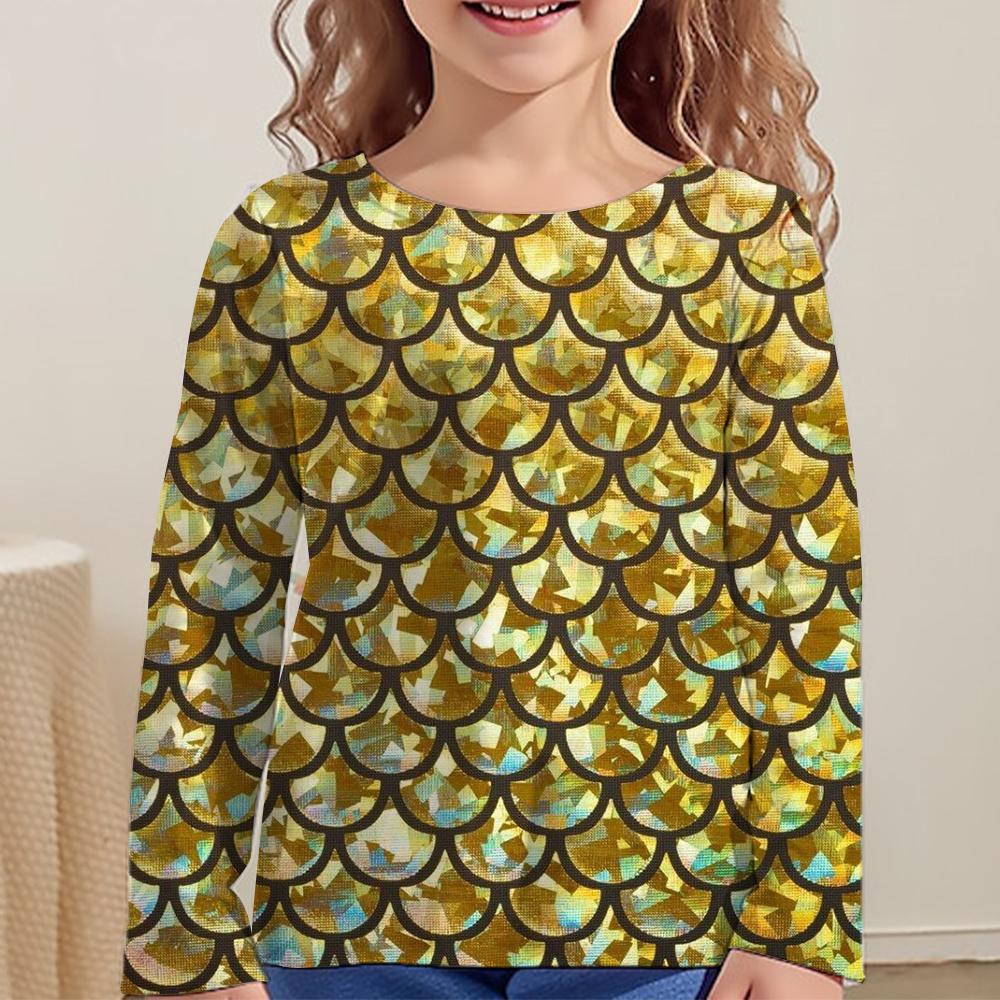 2024 Kids Clothes Sequins Print Blouse for Girls Children Summer Clothes Fashion Girl T-Shirt Top O-Neck Children's T-Shirt Girl